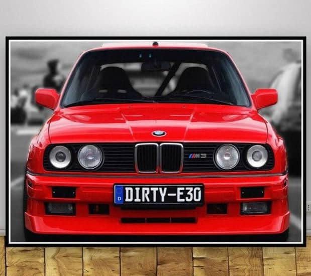 Bilplakater M3 E30 Retro Classic