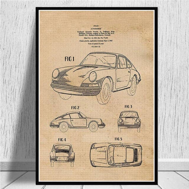 Bilplakater Vintage Porsche