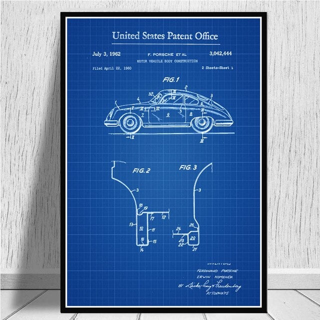 Bilplakater Porsche 911 Retro
