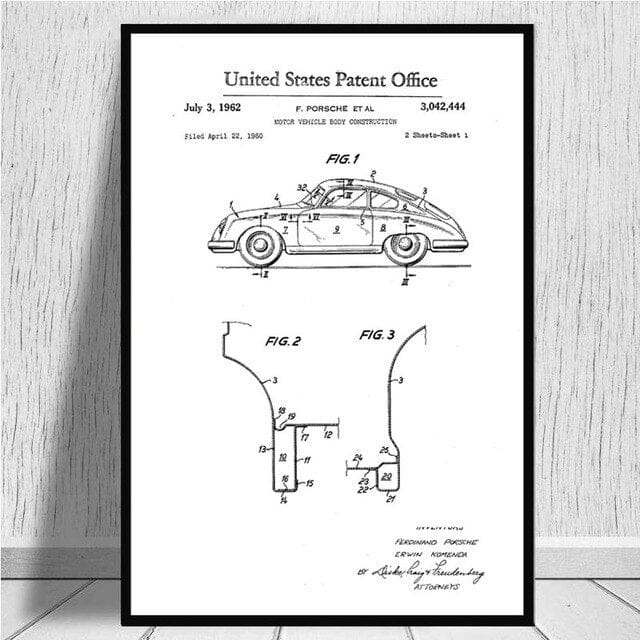 Bilplakater 1962 Porsche 911 Plan