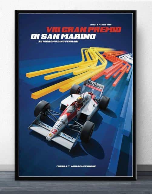 Bilplakater Ayrton Senna Madrid Grand Prix